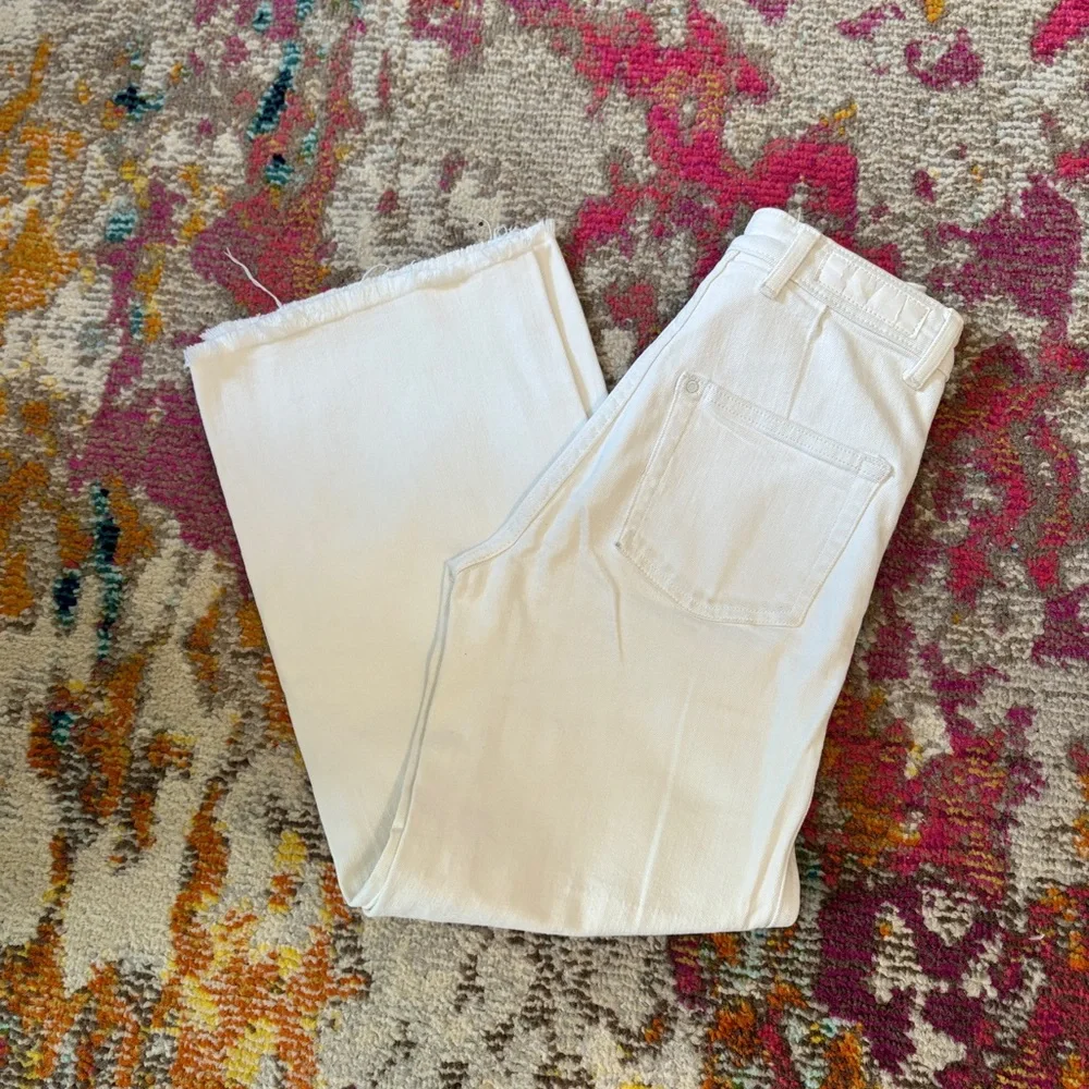 H&M • White wide-leg cropped culotte jeans - Picture 15 of 15